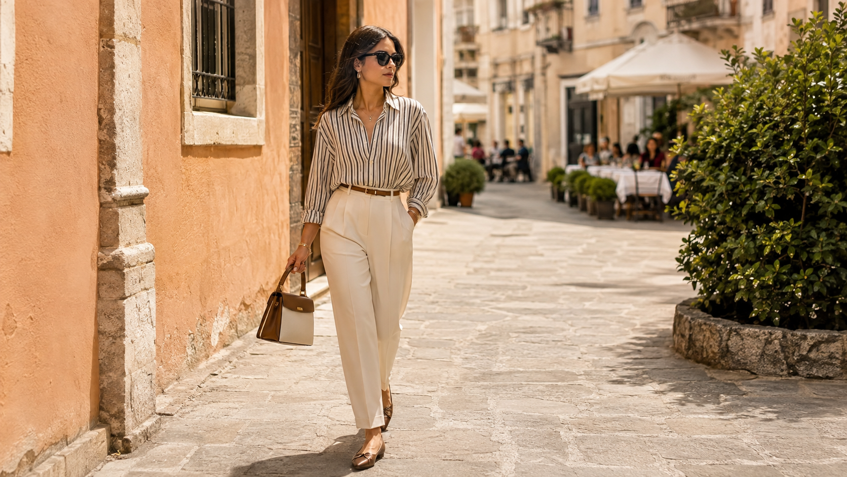European Summer Outfit for Women City Walking